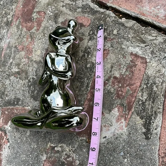 Ceramic Mirror Chrome Cute Whimsical Yoga Frog - Picture 8 of 12